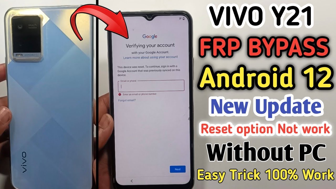Unlock Vivo Y21 FRP on Android 12 with Latest Security Features – 2024 Edition Unlock Vivo Y21 FRP on Android 12 with Latest Security Features – 2024 Edition