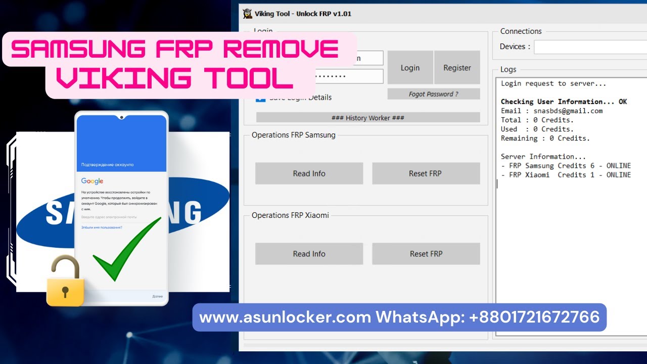 Viking Samsung FRP Remove Tool support all samsung Viking Samsung FRP Remove Tool support all samsung