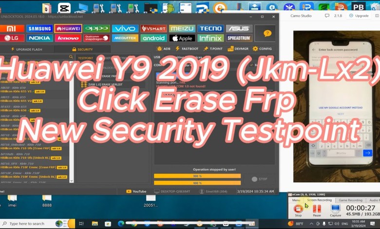 Huawei Y9 2019 JKM LX2 Click Erase FRP New Security Huawei Y9 2019 JKM LX2 Click Erase FRP New Security