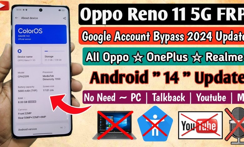 Oppo Reno 11 5G FRP Bypass | OPPO Android 14 FRP Bypass Oppo Reno 11 5G FRP Bypass | OPPO Android 14 FRP Bypass