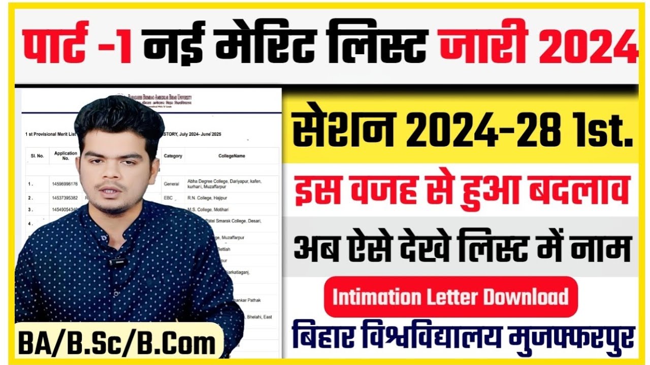 brabu 1st merit list 2024: ug merit list kaise check brabu 1st merit list 2024: ug merit list kaise check