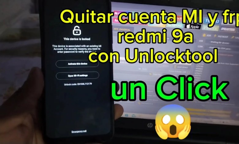 quitar cuenta mi y frp redmi 9a un click con unlocktool quitar cuenta mi y frp redmi 9a un click con unlocktool