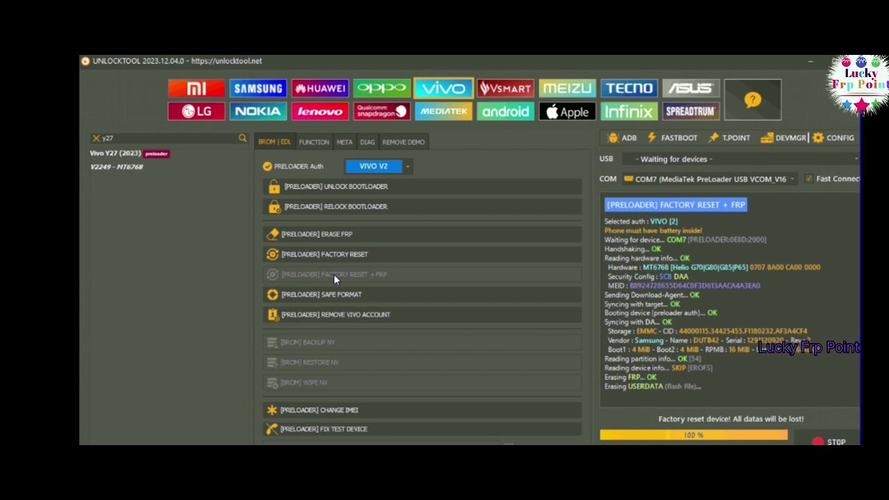 vivo y27 userdata and frp remove #Unlocktool preloader vivo y27 userdata and frp remove #Unlocktool preloader