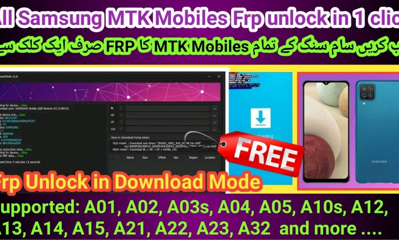 Samsung All MTK mobiles FRP unlock Free in Download Samsung All MTK mobiles FRP unlock Free in Download