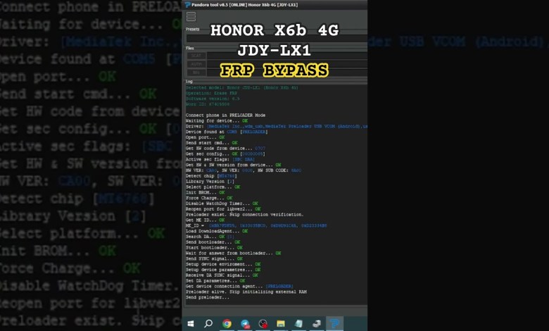 Unlock Google FRP on Honor X6B with Pandora Tool – Guaranteed 100% Success Unlock Google FRP on Honor X6B with Pandora Tool – Guaranteed 100% Success