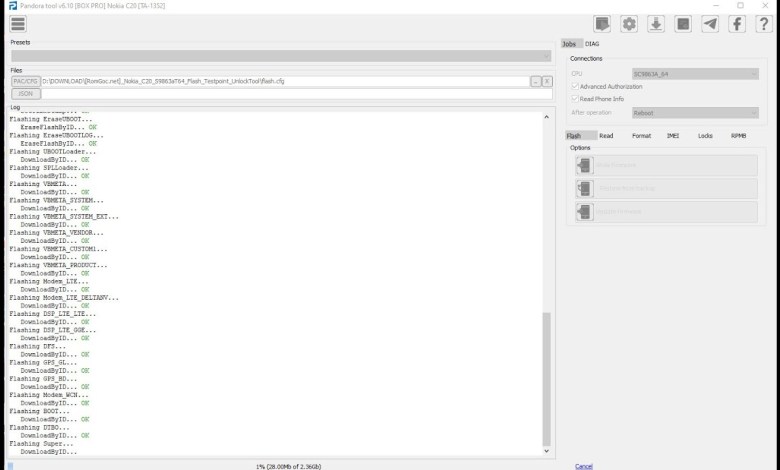 How To Unbrick Nokia C20 TA-1352 Flashing With Pandora How To Unbrick Nokia C20 TA-1352 Flashing With Pandora
