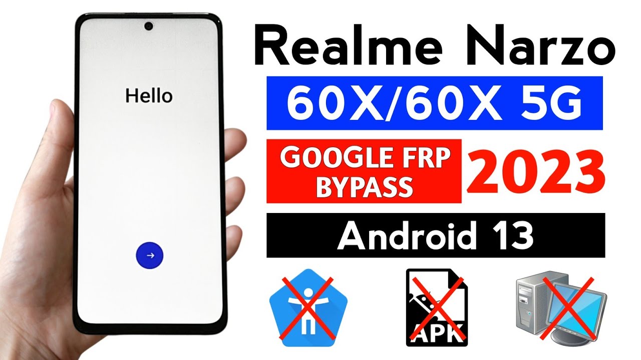 Realme Narzo 60X 5G Gmail/Frp Bypass Android 13 Realme Narzo 60X 5G Gmail/Frp Bypass Android 13