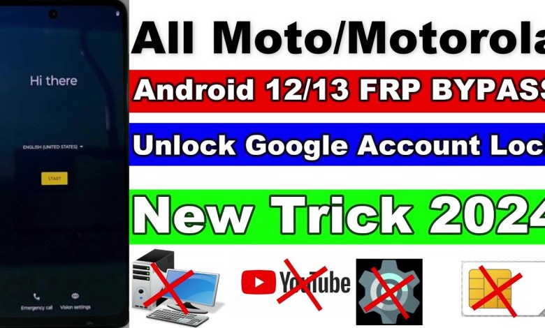 All Moto/Motorola FRP Bypass 2024 Android 12/13 Without All Moto/Motorola FRP Bypass 2024 Android 12/13 Without