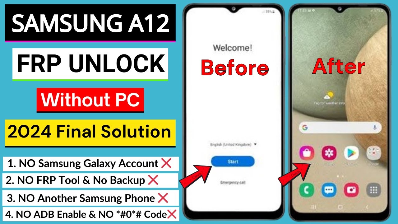 Samsung A12 Frp Bypass/Unlock Google Account Lock Samsung A12 Frp Bypass/Unlock Google Account Lock