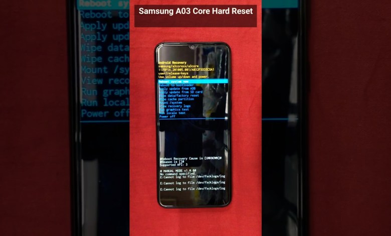 How to Perform a Hard Reset and FRP Bypass on Samsung A03 Core How to Perform a Hard Reset and FRP Bypass on Samsung A03 Core