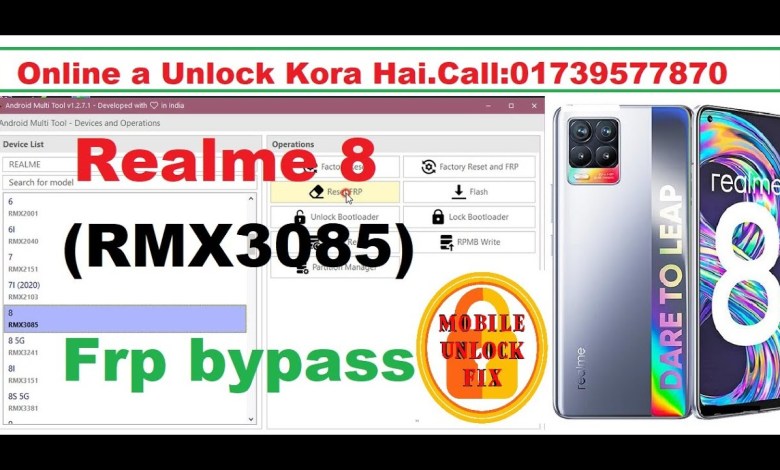 Realme 8 (RMX3085) Frp bypass by Android Multi Tool Realme 8 (RMX3085) Frp bypass by Android Multi Tool