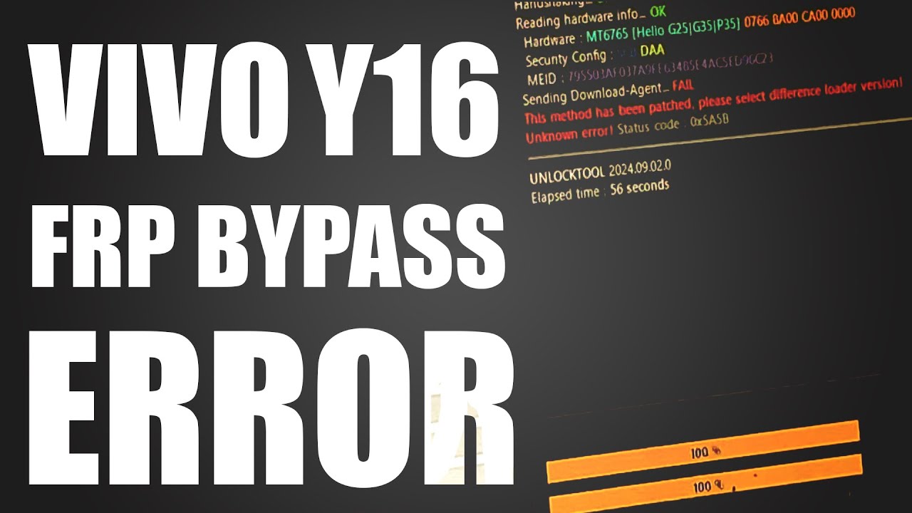 VIVO Y16 FRP BYPASS ERROR | UNLOCKTOOL FRP BYPASS FAIL VIVO Y16 FRP BYPASS ERROR | UNLOCKTOOL FRP BYPASS FAIL