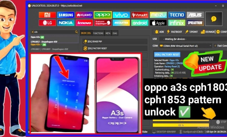 oppo a3s cph1803 cph1853 pin pattern password unlock oppo a3s cph1803 cph1853 pin pattern password unlock