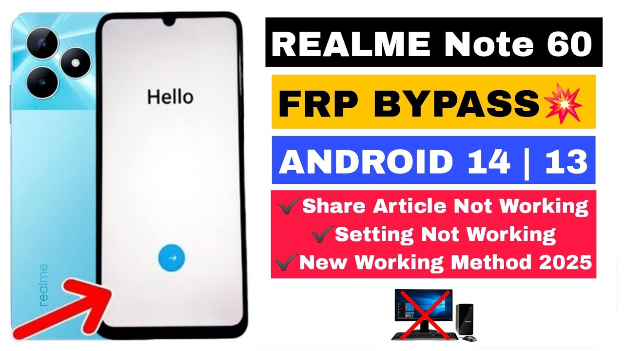 Unlocking Secrets: How to Bypass FRP/Google on Realme Note 60 Running Android 14! Unlocking Secrets: How to Bypass FRP/Google on Realme Note 60 Running Android 14!