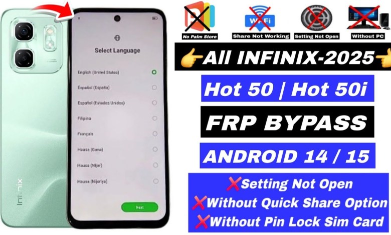Unlocking Secrets: The Infinix Hot 50/50i Android 14/15 FRP Bypass Revealed! Unlocking Secrets: The Infinix Hot 50/50i Android 14/15 FRP Bypass Revealed!