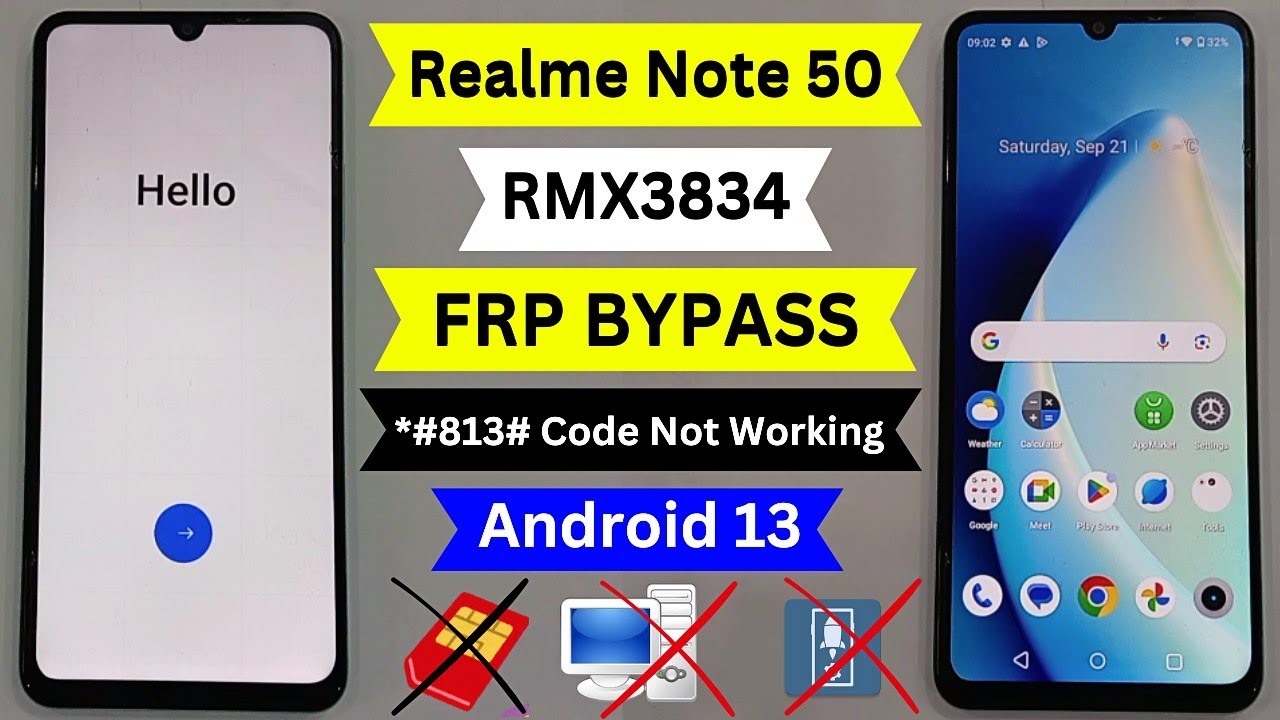 Discover how to bypass Google Account on Realme Note 50 RMX3834 Discover how to bypass Google Account on Realme Note 50 RMX3834