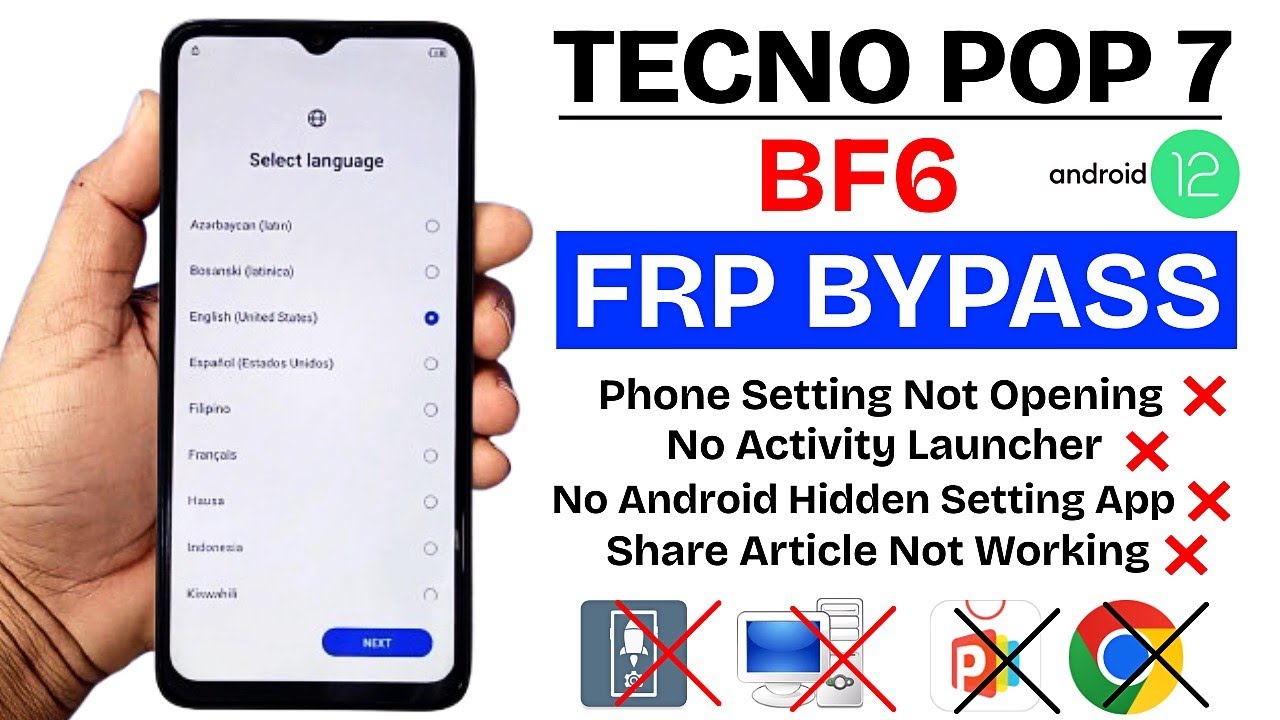 Unlocking Secrets: How to Bypass Google/FRP on Tecno Pop 7 (BF7) Android 12 – No Root Required! Unlocking Secrets: How to Bypass Google/FRP on Tecno Pop 7 (BF7) Android 12 – No Root Required!