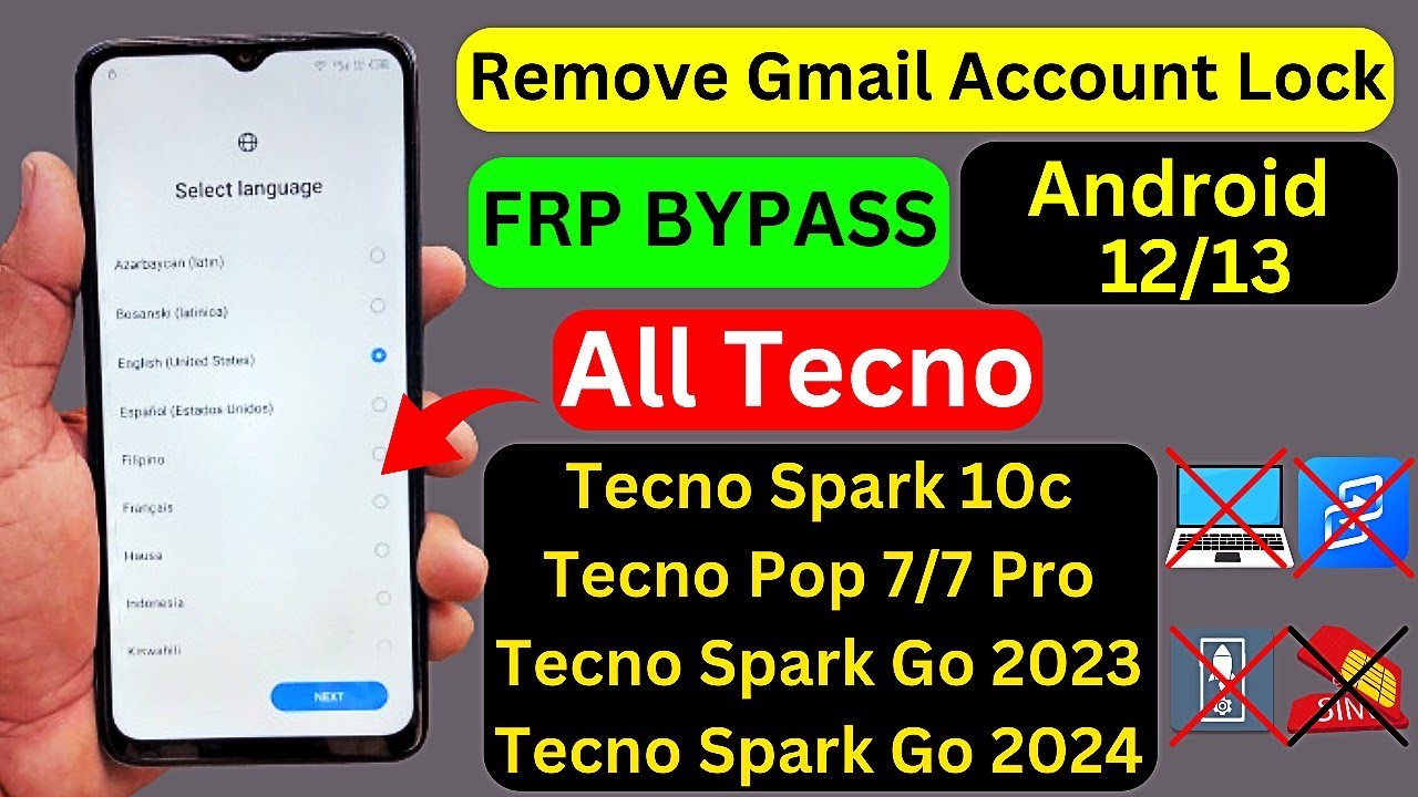 All Tecno Android 12/13 Frp Bypass | Tecno Spark 10c All Tecno Android 12/13 Frp Bypass | Tecno Spark 10c