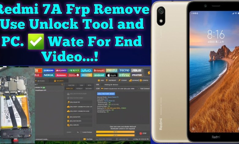 Redmi 7A Frp Remove Use Unlock Tool and PC. Wate For Redmi 7A Frp Remove Use Unlock Tool and PC. Wate For