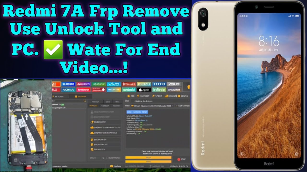 Redmi 7A Frp Remove Use Unlock Tool and PC. Wate For Redmi 7A Frp Remove Use Unlock Tool and PC. Wate For