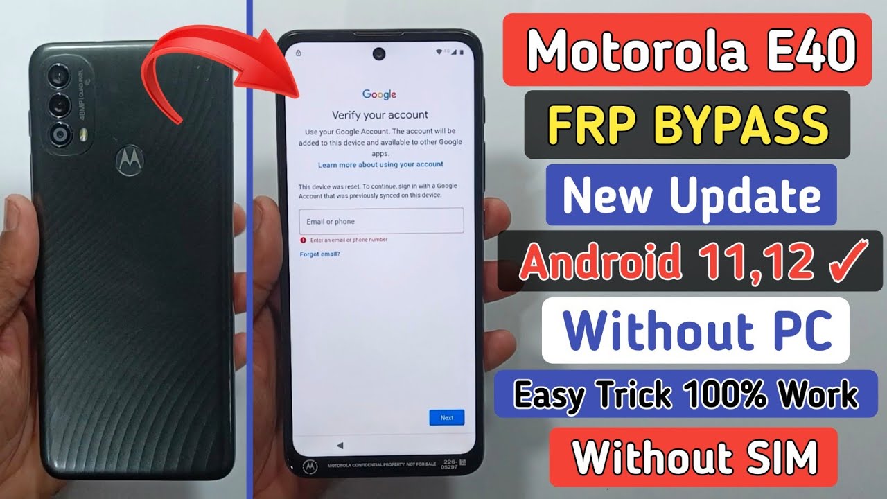 How to bypass FRP on Motorola Moto E40? Learn how to bypass Google account on Moto E40 How to bypass FRP on Motorola Moto E40? Learn how to bypass Google account on Moto E40