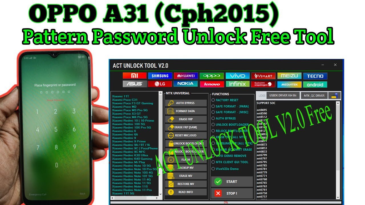OPPO A31 (2015) Unlock Password PIN,Pattern By ACT OPPO A31 (2015) Unlock Password PIN,Pattern By ACT