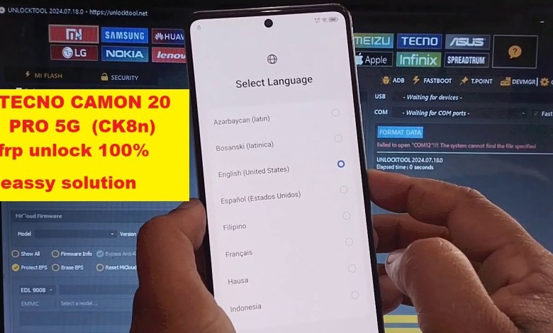 TECNO CAMON 20 PRO 5G (CK8n) FRP BYPASS BY UNLOCK TOOL TECNO CAMON 20 PRO 5G (CK8n) FRP BYPASS BY UNLOCK TOOL