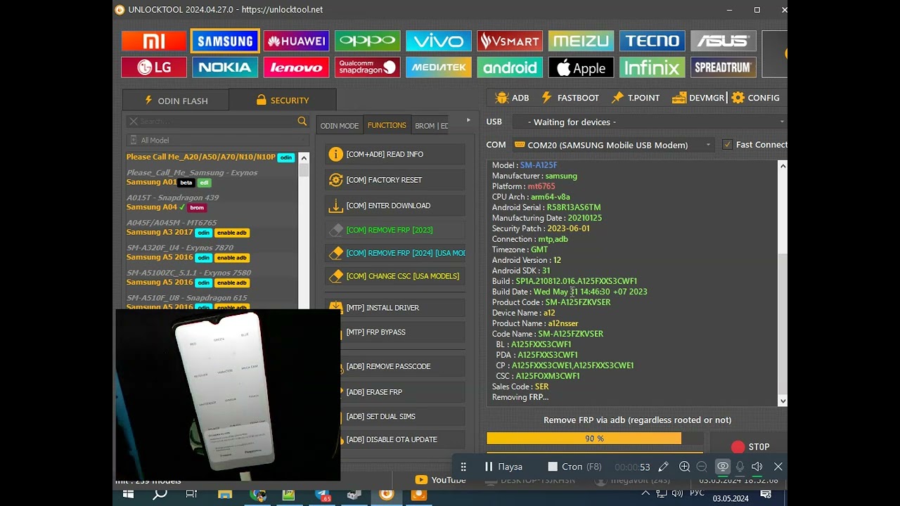 Samsung Galaxy A12 SM-A125F/ remove Google account/FRP/ Samsung Galaxy A12 SM-A125F/ remove Google account/FRP/