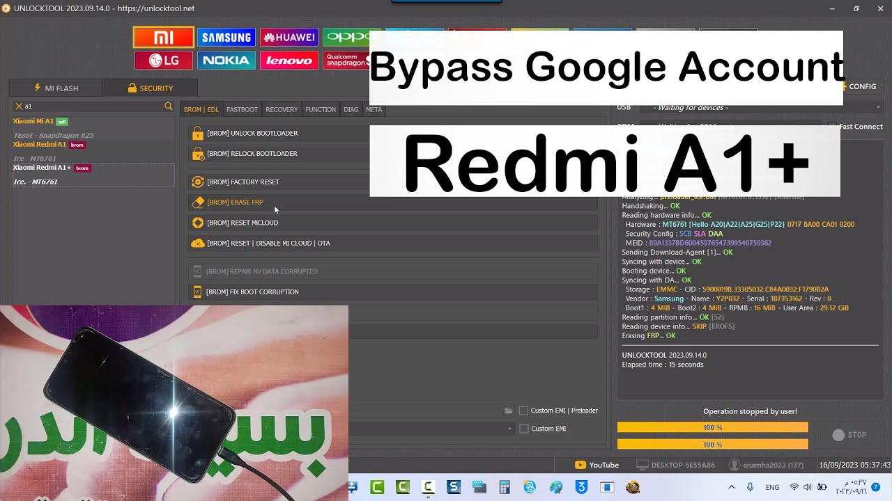 Bypass Google Account Redmi A1 Plus Unlock Tool | FRP Redmi Bypass Google Account Redmi A1 Plus Unlock Tool | FRP Redmi