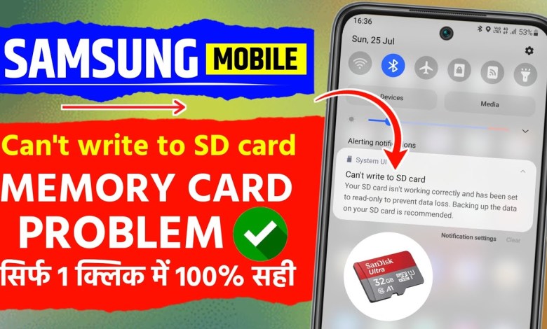 can't write to SD Card Notification Problem can't write to SD Card Notification Problem