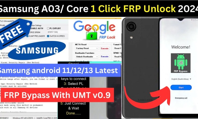 Samsung a03 /Core FRP Bypass Android 11/12/13 Samsung a03 /Core FRP Bypass Android 11/12/13