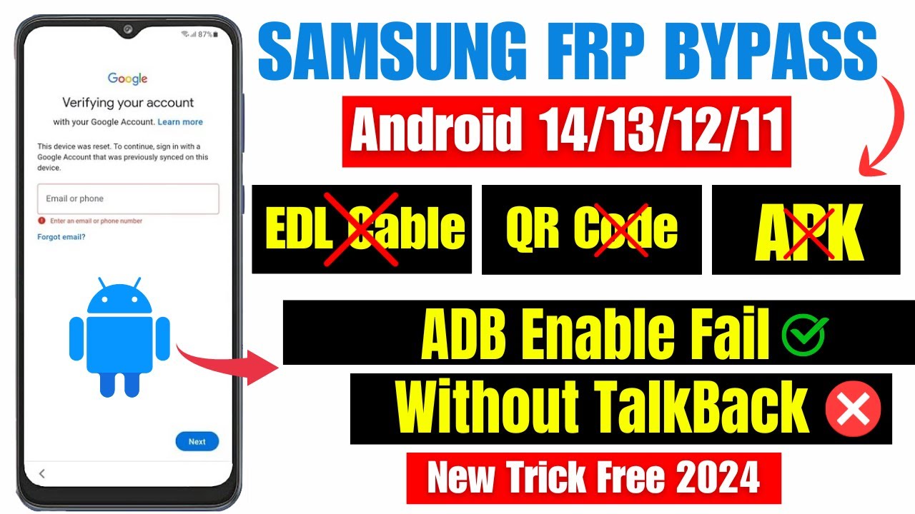 Samsung FRP Bypass ADB Failed 2024 | Without EDL Samsung FRP Bypass ADB Failed 2024 | Without EDL