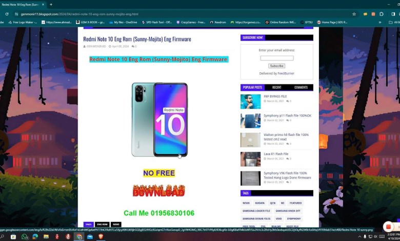 Redmi Note 10 Eng Rom (Sunny-Mojito) Eng Firmware Redmi Note 10 Eng Rom (Sunny-Mojito) Eng Firmware