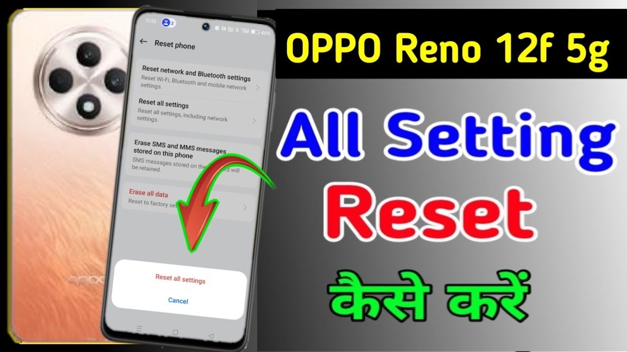 Oppo reno 12f 5g setting reset kaise kare / how to Oppo reno 12f 5g setting reset kaise kare / how to