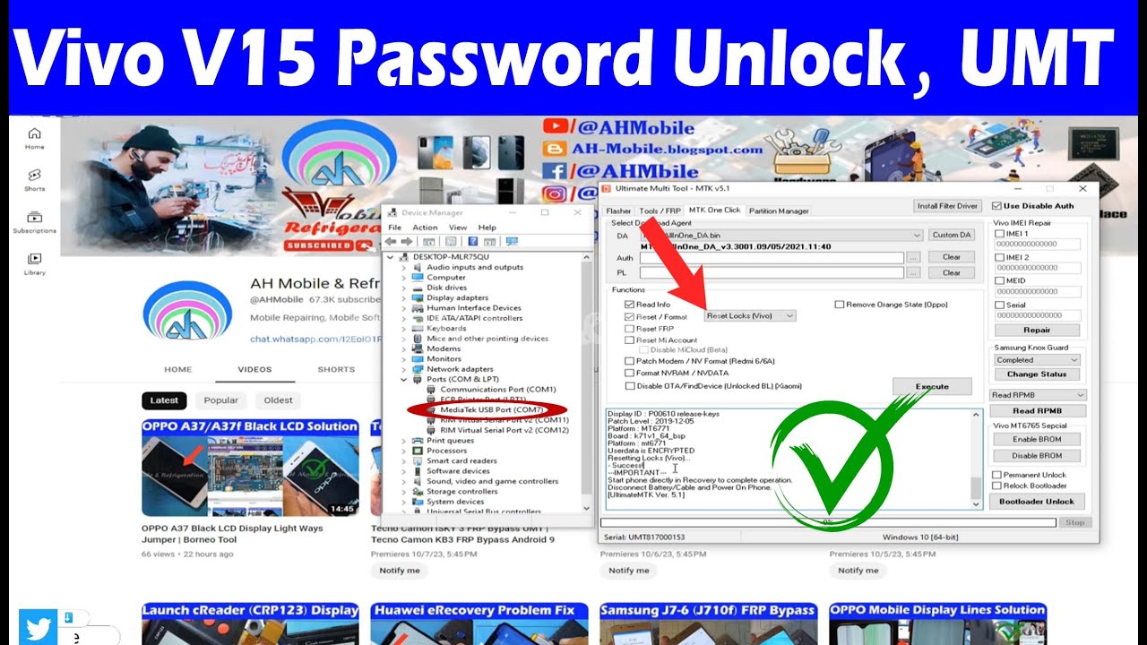 Vivo V15 Password Unlock Reset UMT Vivo V15 Password Unlock Reset UMT