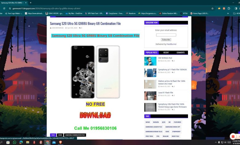 Samsung S20 Ultra 5G G988U Binary U8 Combination File Samsung S20 Ultra 5G G988U Binary U8 Combination File