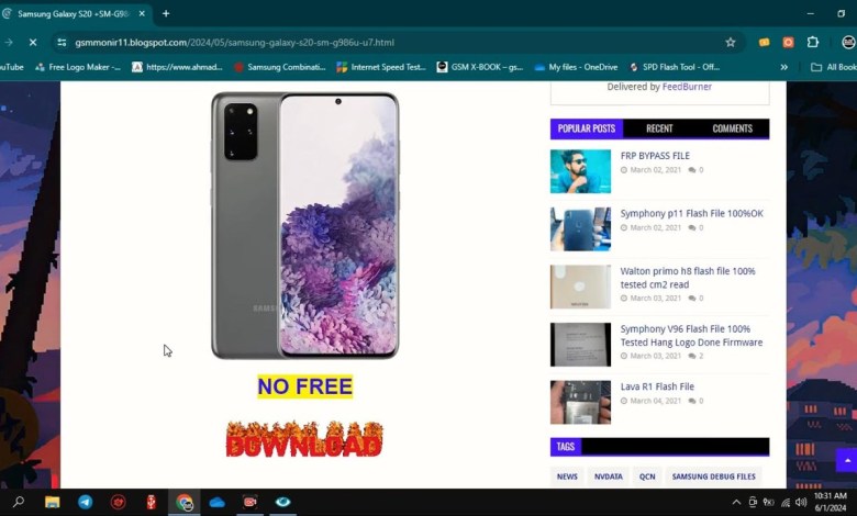 Samsung Galaxy S20 +SM-G986U U7 Combination File Samsung Galaxy S20 +SM-G986U U7 Combination File
