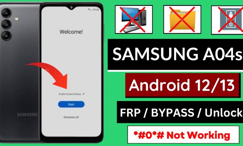 Samsung Galaxy A04S Frp Bypass Android 12/13 Samsung Galaxy A04S Frp Bypass Android 12/13