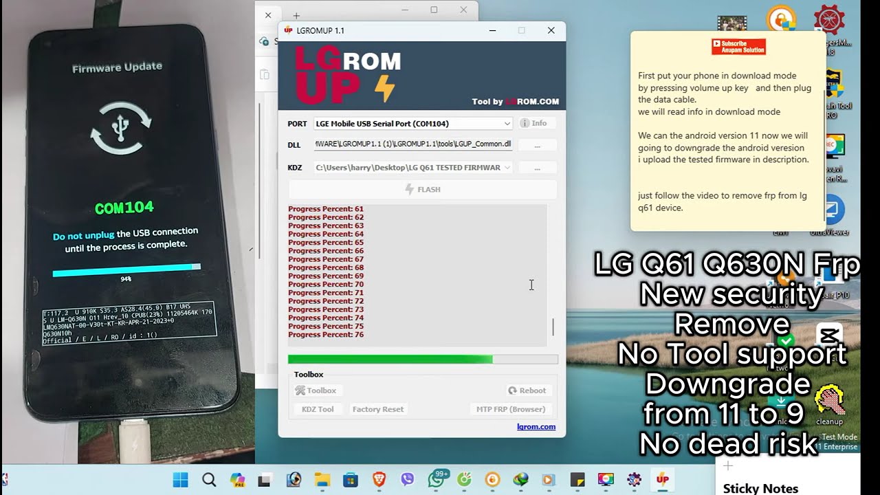 LG Q61 Q630N FRP New security Remove No tool support LG Q61 Q630N FRP New security Remove No tool support
