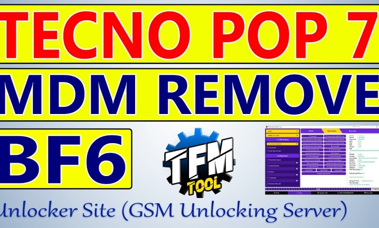 Tecno Pop 7 (BF6) MDM Remove By TFM Tool Tecno Pop 7 (BF6) MDM Remove By TFM Tool