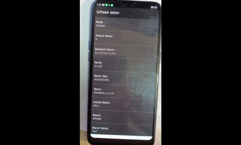 OPPO RX17 Neo Factory reset + FRP / CPH1893 сброс OPPO RX17 Neo Factory reset + FRP / CPH1893 сброс