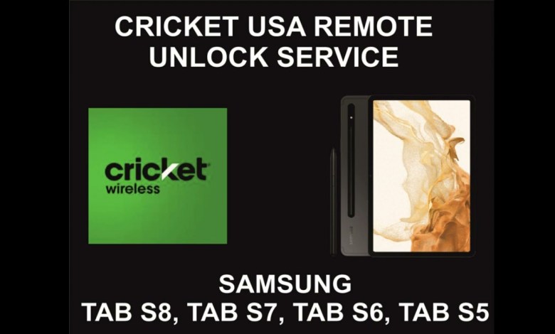 Cricket USA Remote Unlock Service, Samsung Tab S8, S7, Cricket USA Remote Unlock Service, Samsung Tab S8, S7,