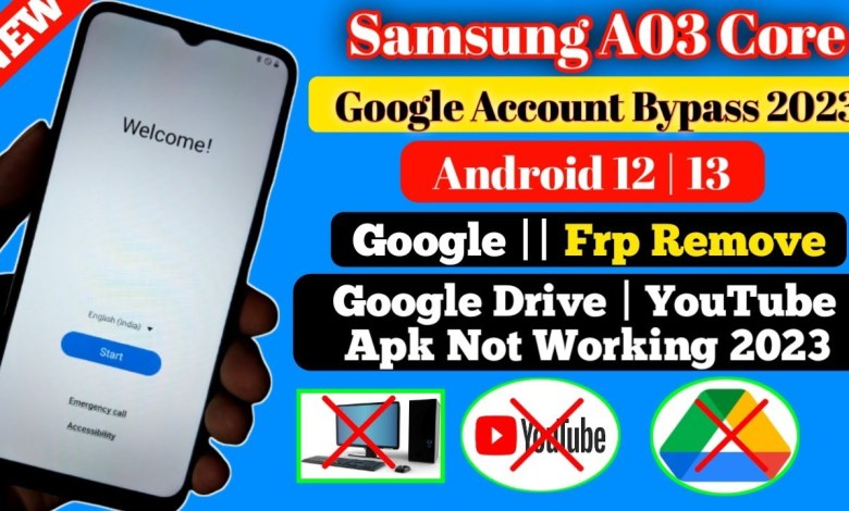 Samsung A03 Core Android 12 /13 Frp Bypass Without Samsung A03 Core Android 12 /13 Frp Bypass Without