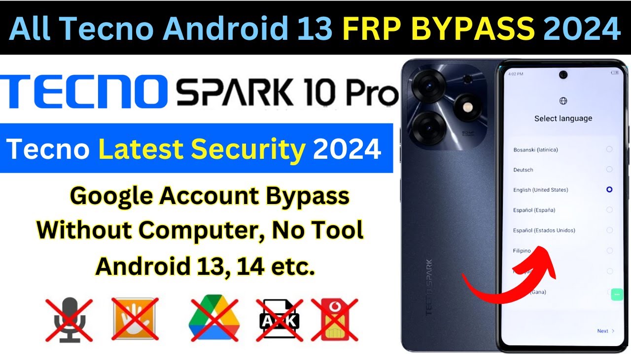 -New Android 13 Tecno Spark 10 Pro FRP Bypass 2024 -New Android 13 Tecno Spark 10 Pro FRP Bypass 2024