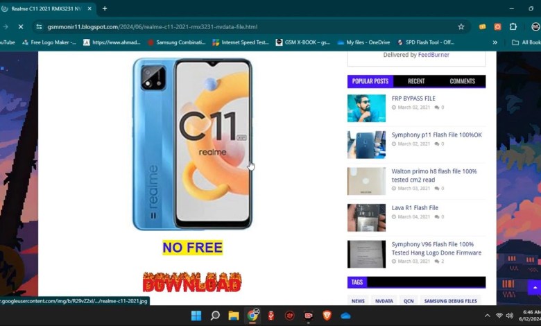 Realme C11 2021 RMX3231 Spd NVDATA File Unlock Tool Realme C11 2021 RMX3231 Spd NVDATA File Unlock Tool