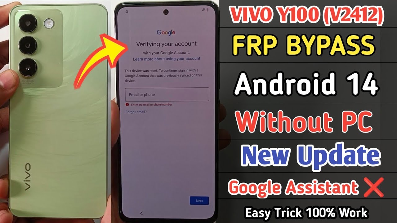 Vivo Y100 2024 FRP Bypass Android 14 | Vivo Y100 Vivo Y100 2024 FRP Bypass Android 14 | Vivo Y100