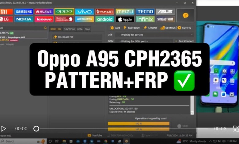 Oppo A95 CPH2365 PATTERN & FRP done with UNLOCKTOOL Oppo A95 CPH2365 PATTERN & FRP done with UNLOCKTOOL