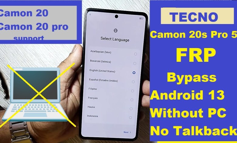 TECNO CAMON 20s Pro 5G FRP Bypass Android 13 ! Without TECNO CAMON 20s Pro 5G FRP Bypass Android 13 ! Without