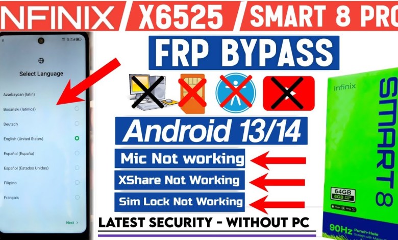 Infinix Smart 8 || FRP Bypass || Android 13/14 || Infinix Smart 8 || FRP Bypass || Android 13/14 ||