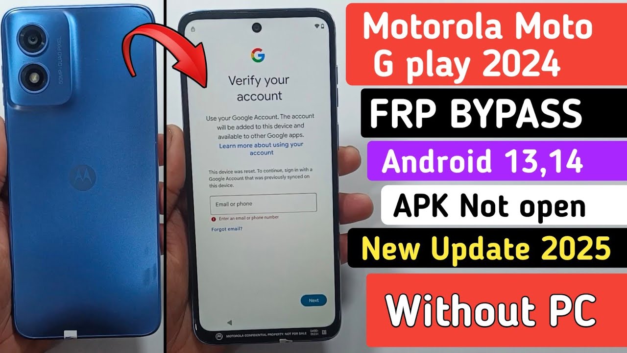 Uncover the Mystery: How to Bypass FRP on Moto G Play 2024 Running Android 13/14 || Unlocking Motorola G Uncover the Mystery: How to Bypass FRP on Moto G Play 2024 Running Android 13/14 || Unlocking Motorola G